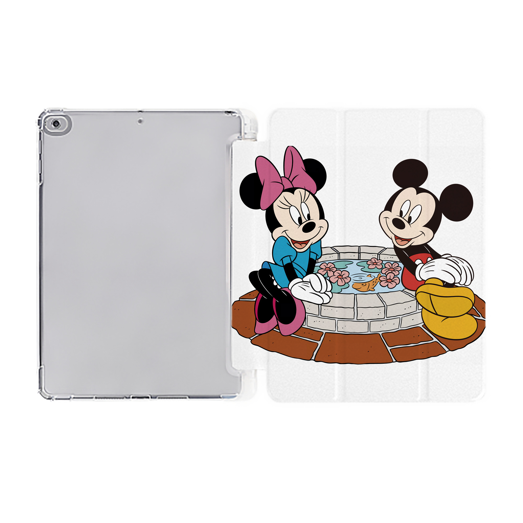 （画像用） ミッキーマウス Mickey Mouse IPad ケース ペン収納付き 三つ折りスタンド PUレザー×シリコン 対応機種9.5/10.5/10.9インチ